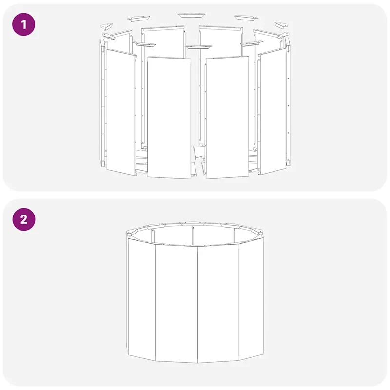 Jardinière ronde extérieure pratique 60 x 60 x 50 cm en acier rouillé 02_0053005