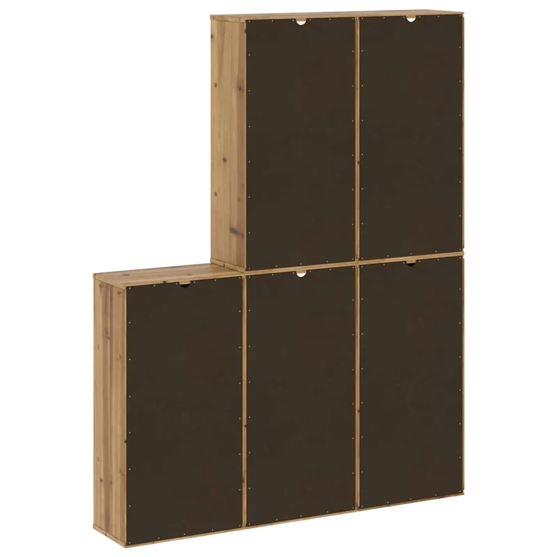 Lot de 5 armoires latérales modulaires 40 x 24 x 79 cm en bois massif pin 02_0055970