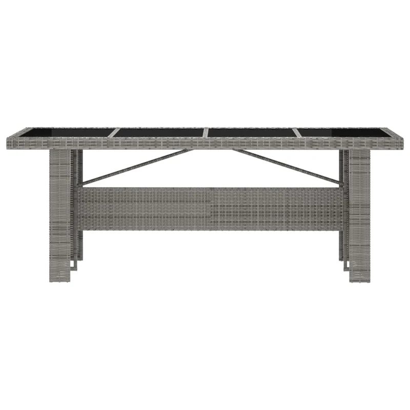 Mobilier à dîner jardin 7 pièces avec coussins résine tressée gris 02_0014931
