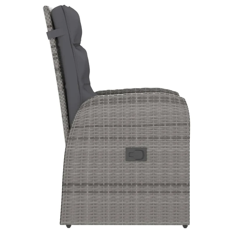 Mobilier à dîner jardin 7 pièces avec coussins résine tressée gris 02_0014931