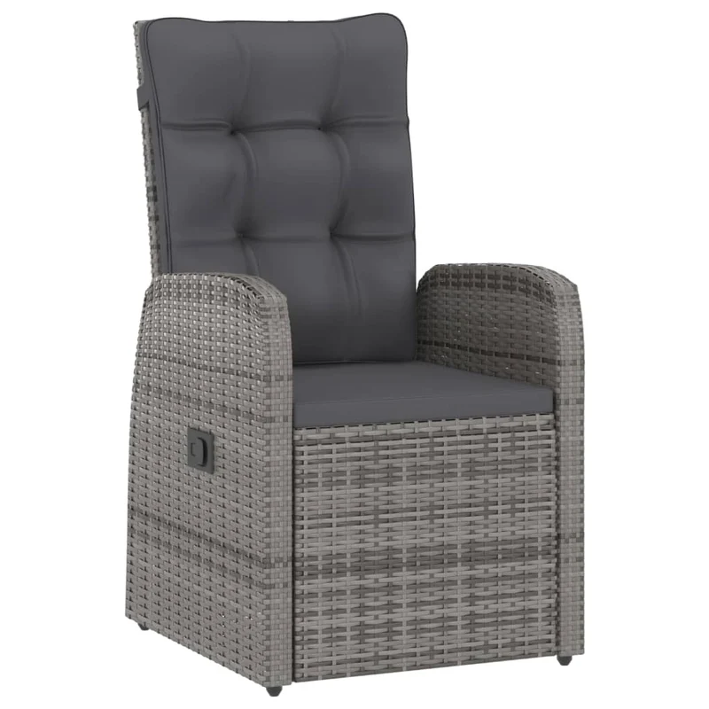 Mobilier à dîner jardin 9 pièces avec coussins résine tressée gris 02_0014935