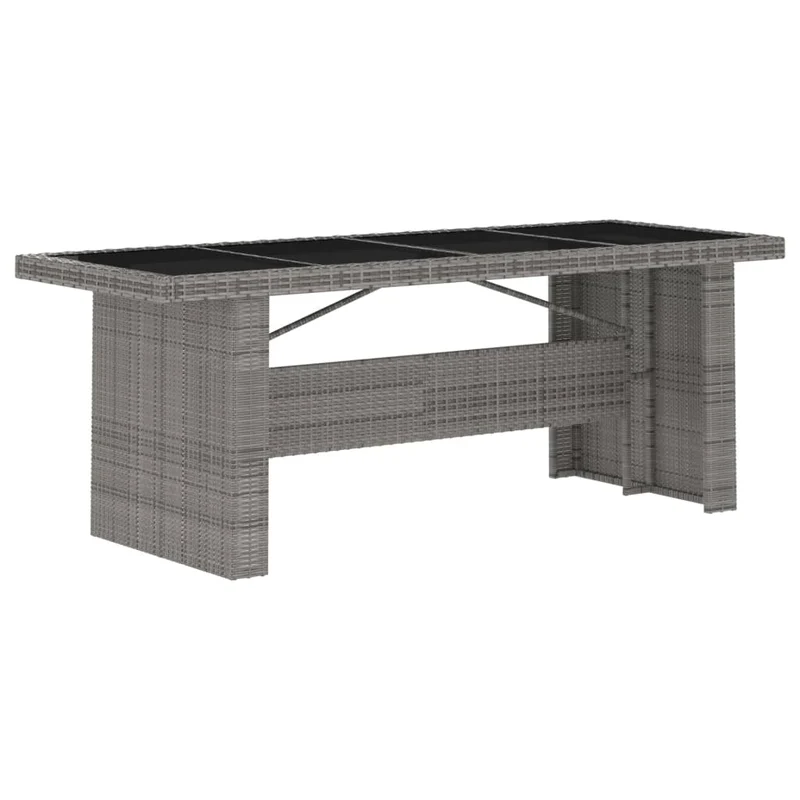 Mobilier à dîner jardin 9 pièces avec coussins résine tressée gris 02_0014935