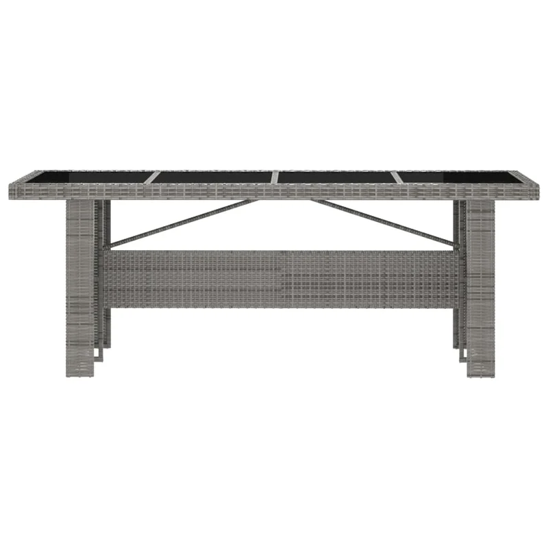 Mobilier à dîner jardin 9 pièces avec coussins résine tressée gris 02_0014935
