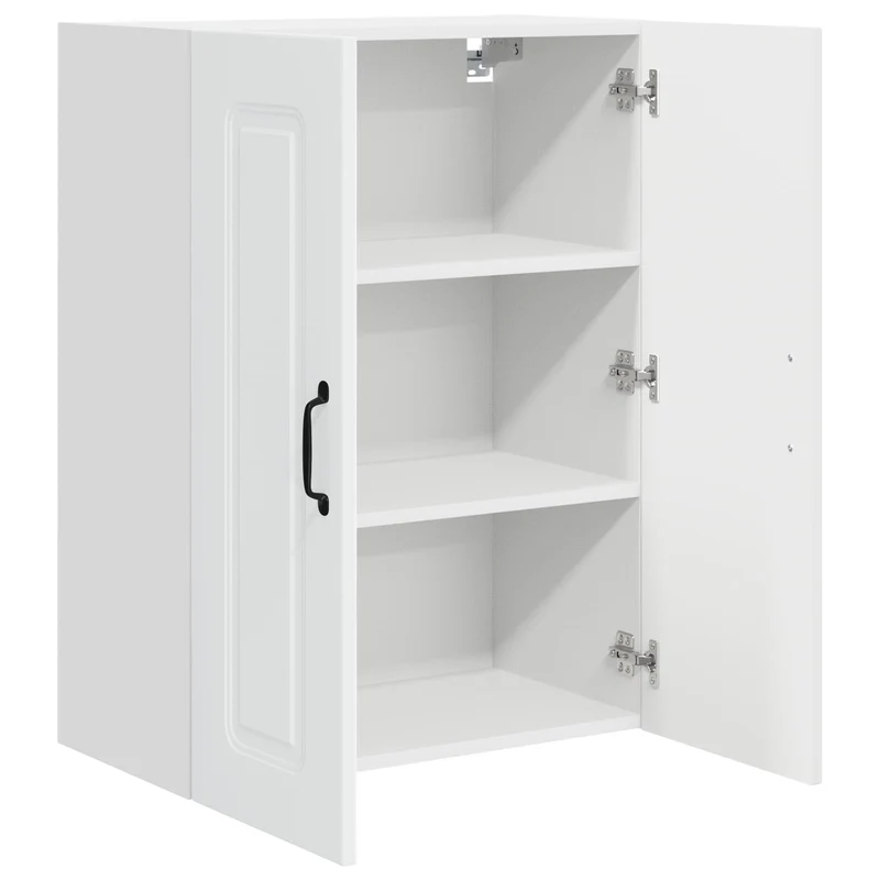 Armoire de cuisine rectangulaire avec grand espace de rangement 60 x 31 x 80 cm en bois d'ingénierie blanc 02_0053723