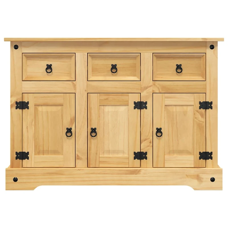 Buffet bahut commode armoire meuble de rangement organisateur cuisine salle de séjour salon Corona 112 x 43 x 78 cm bois massif pin me x icain marron 02_0031749