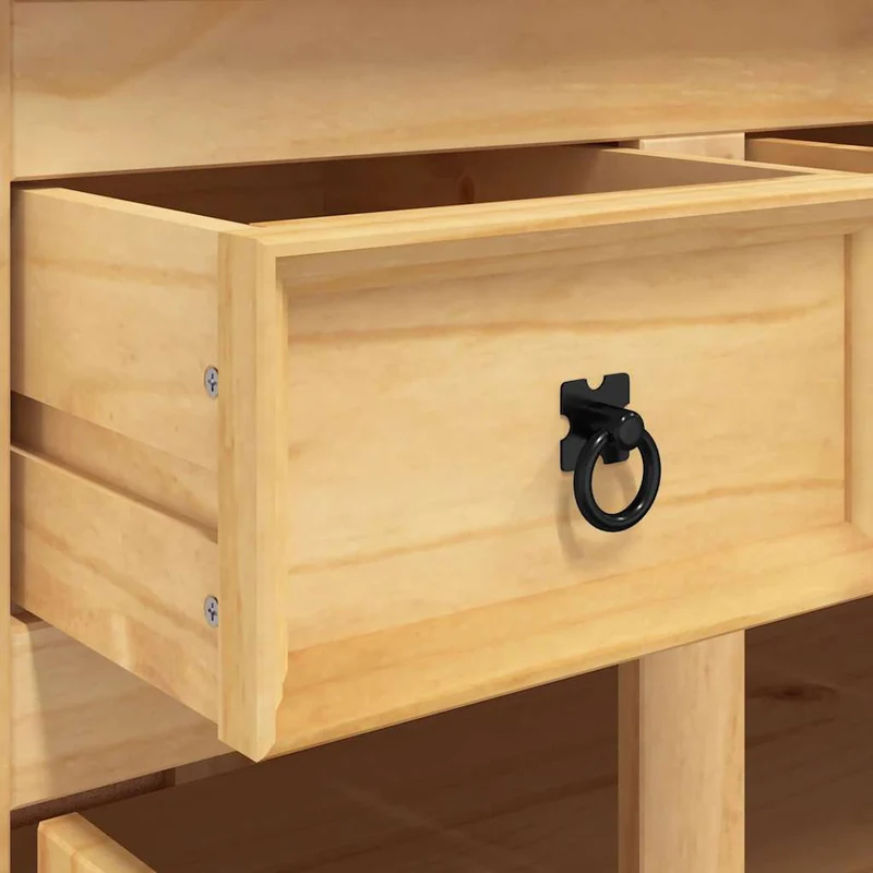 Buffet bahut commode armoire meuble de rangement organisateur cuisine salle de séjour salon Corona 112 x 43 x 78 cm bois massif pin me x icain marron 02_0031749