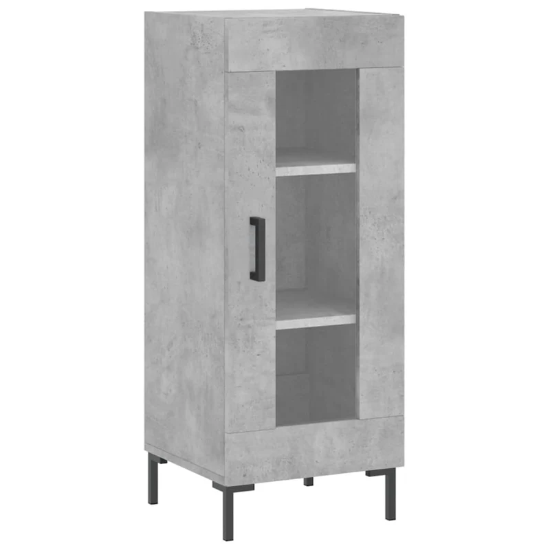 Buffet bahut commode armoire meuble de rangement organisateur cuisine salle de séjour salon haut 34,5 x 34 x 180 cm bois d'ingénierie gris 02_0034394