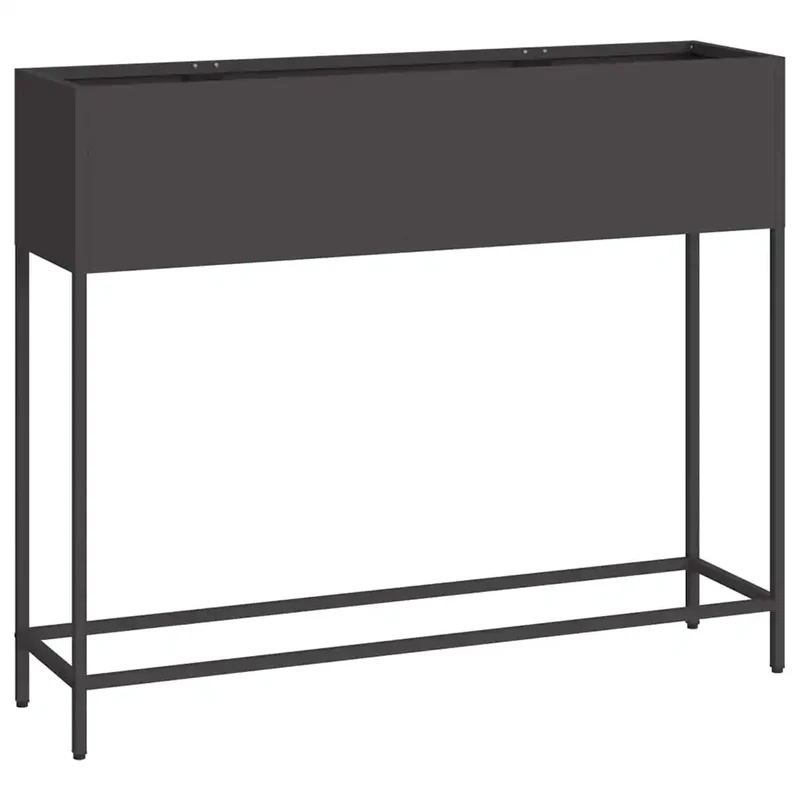 Bac de jardin surélevé moderne 100 x 26 x 82 cm style contemporain ambiance tendance en acier noir 02_0052088