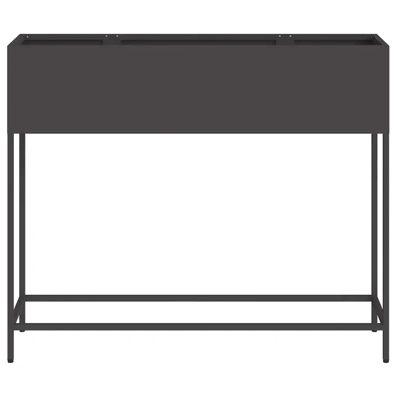 Bac de jardin surélevé moderne 100 x 26 x 82 cm style contemporain ambiance tendance en acier noir 02_0052088