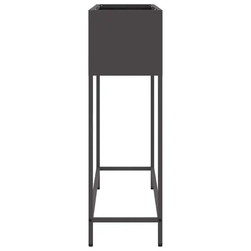 Bac de jardin surélevé moderne 100 x 26 x 82 cm style contemporain ambiance tendance en acier noir 02_0052088