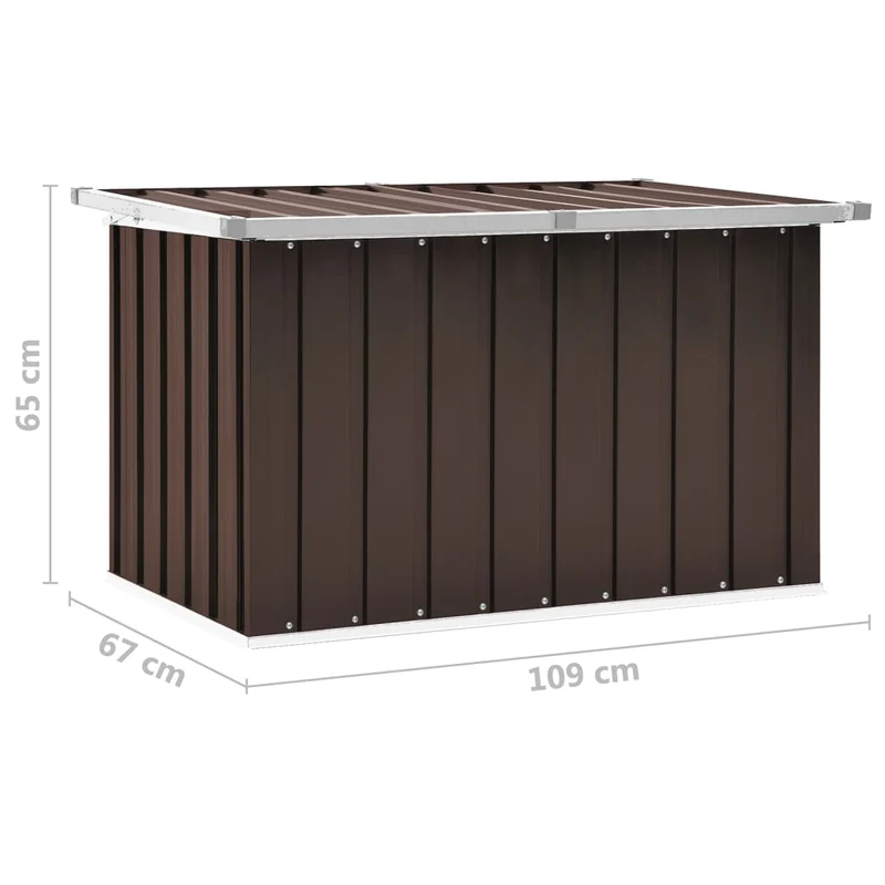 Coffre boîte meuble de jardin rangement 109 x 67 x 65 cm marron 02_0013093