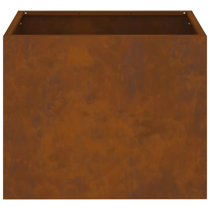 Cache-pot de jardin moderne minimaliste 50 x 32 x 40 cm durable style industriel en acier patiné 02_0052466
