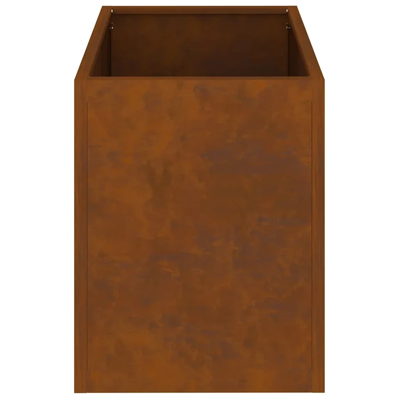 Cache-pot de jardin moderne minimaliste 50 x 32 x 40 cm durable style industriel en acier patiné 02_0052466