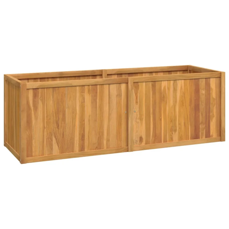 Jardinière bac lit surélevé plantes fleurs terrasse jardin 150 x 50 x 50 cm bois massif de teck marron 02_0039210