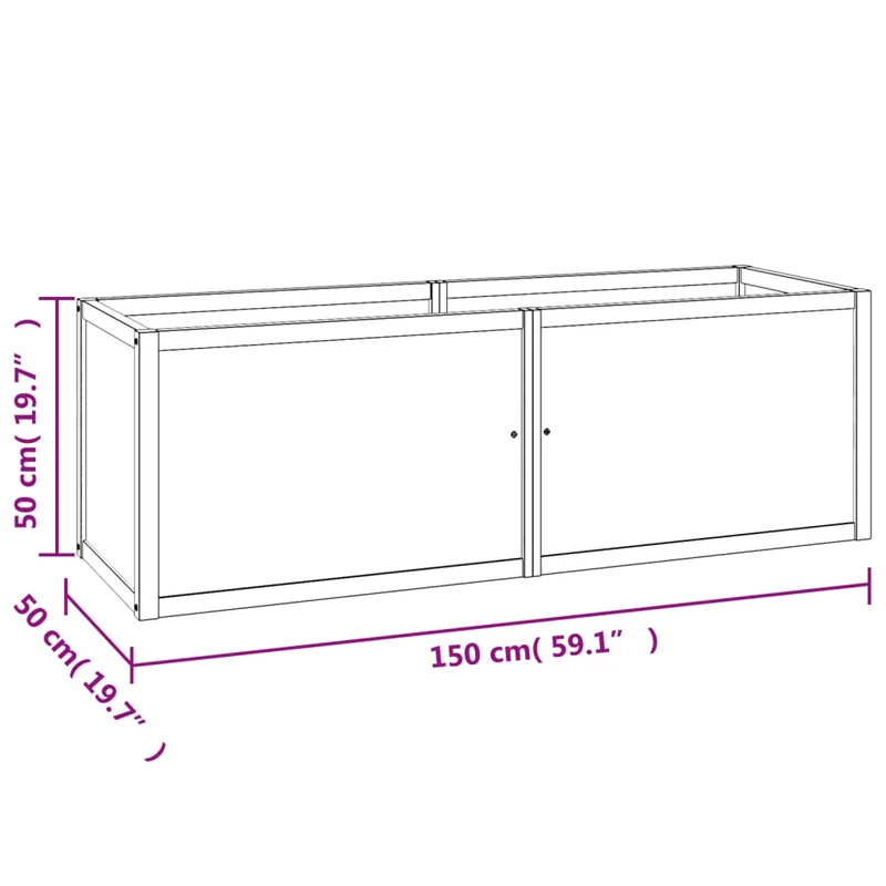 Jardinière bac lit surélevé plantes fleurs terrasse jardin 150 x 50 x 50 cm bois massif de teck marron 02_0039210