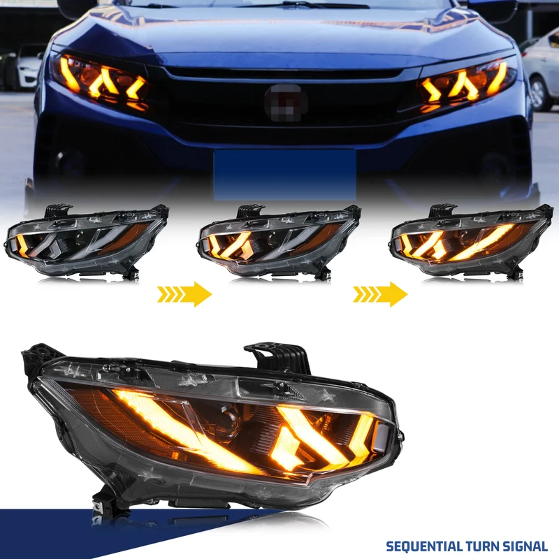 Phares LED Honda Civic 2016-2021 10e Génération FK