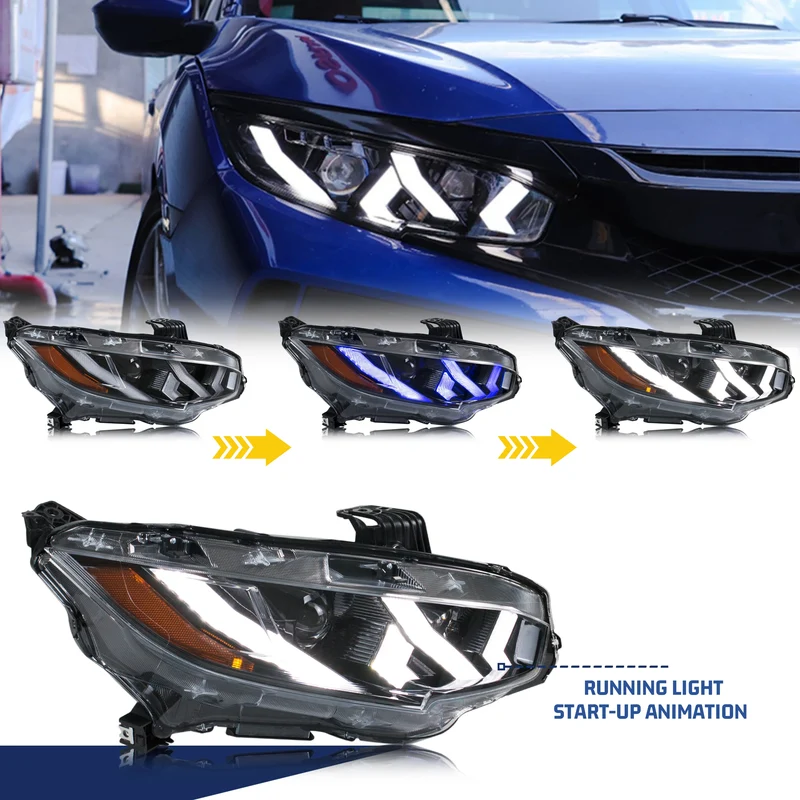 Phares LED Honda Civic 2016-2021 10e Génération FK