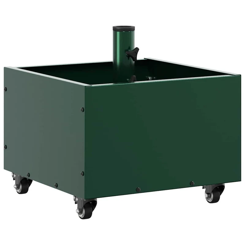 Pied de parasol moderne roulable extérieur 45 x 45 x 45 cm design minimaliste en acier vert 02_0058944