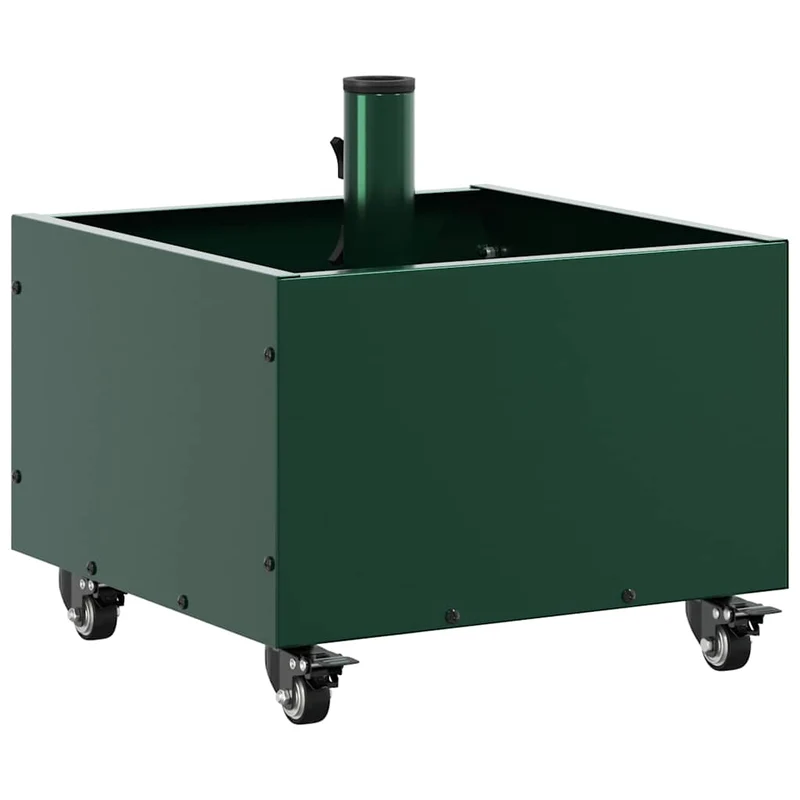 Pied de parasol moderne roulable extérieur 45 x 45 x 45 cm design minimaliste en acier vert 02_0058944