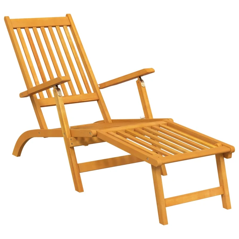 Chaises longues d'extérieur repose-pieds et table 167 x 56 x 75 cm acacia solide 02_0011918