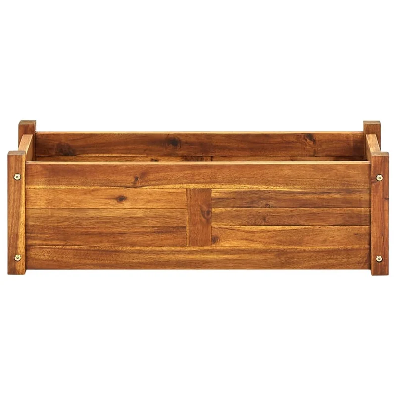 Jardinière lit surélevé plantes fleurs jardin 76 x 27,6 x 25 cm bois d'acacia 02_0001190