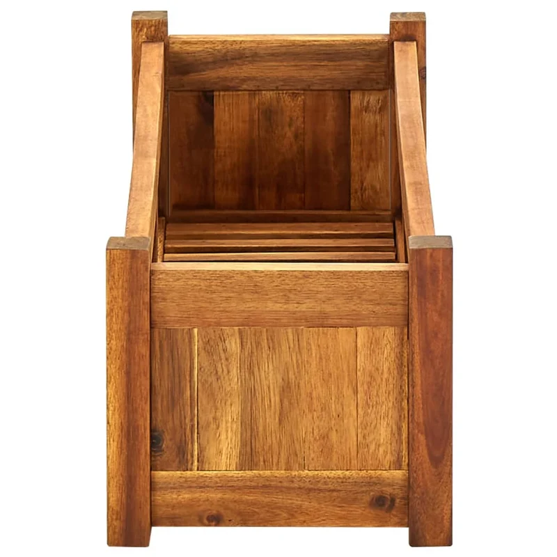 Jardinière lit surélevé plantes fleurs jardin 76 x 27,6 x 25 cm bois d'acacia 02_0001190