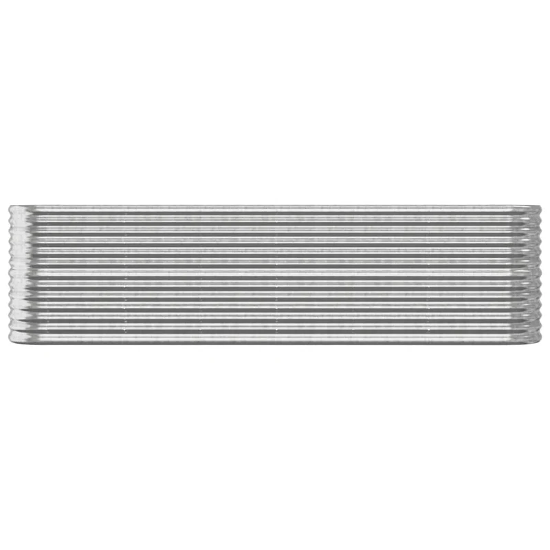 Jardinière bac lit surélevé plantes fleurs terrasse jardin de jardin acier enduit de poudre argenté Argent 02_0039698