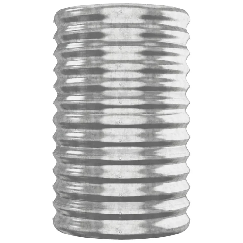 Jardinière bac lit surélevé plantes fleurs terrasse jardin de jardin acier enduit de poudre argenté Argent 02_0039698