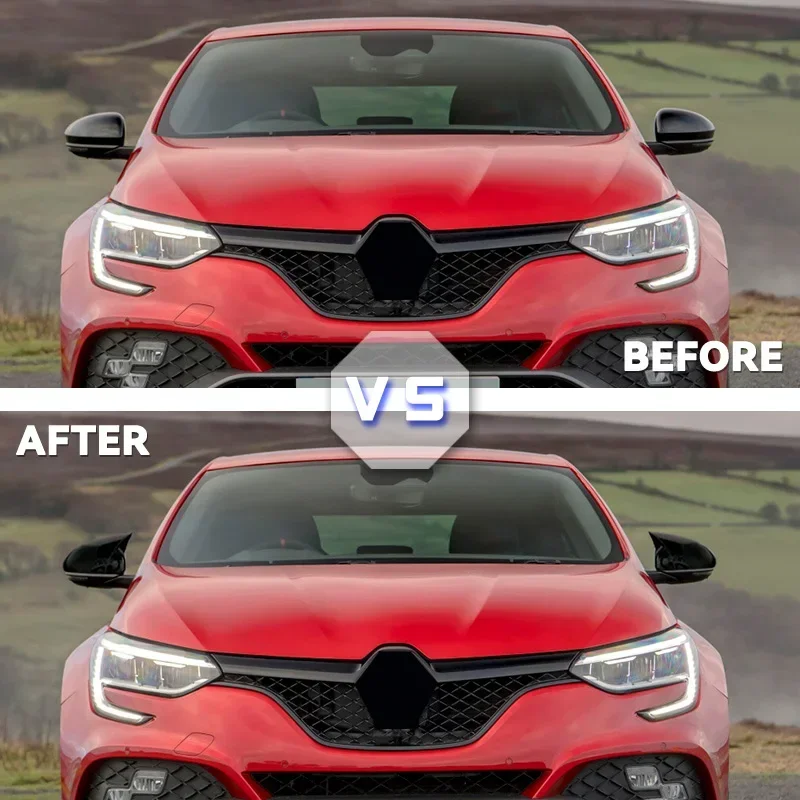 Coques de Rétroviseur Renault Megane 4 2016-2020 Noir Brillant