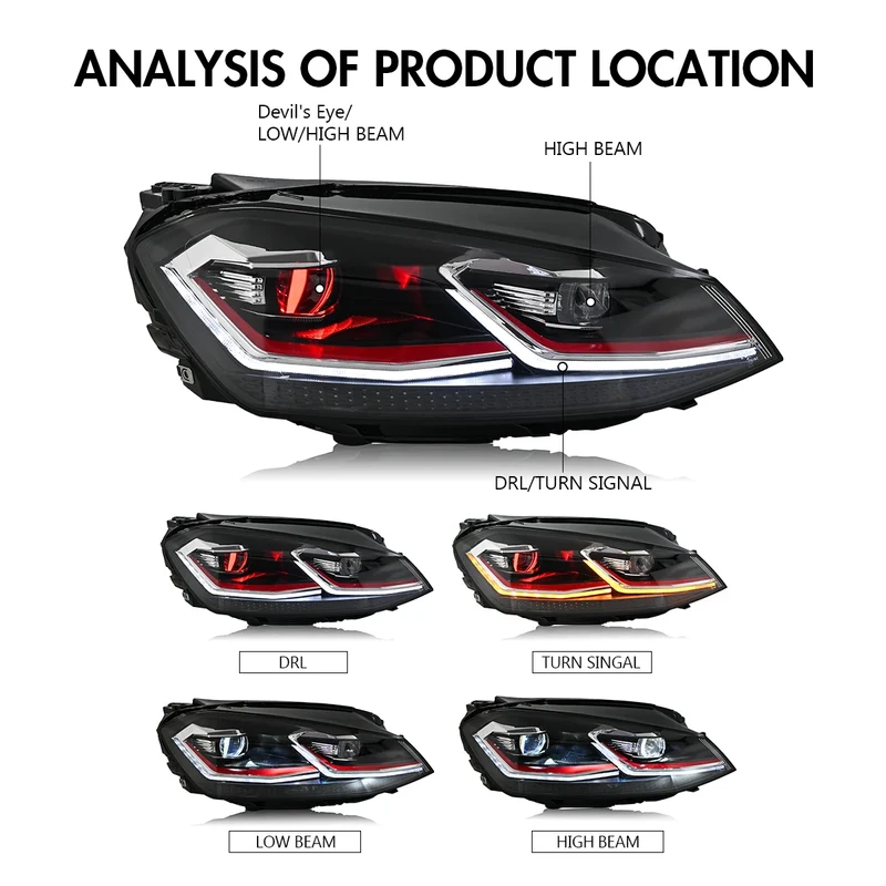 Phares LED Volkswagen Golf 6 7 7.5 2008-2020
