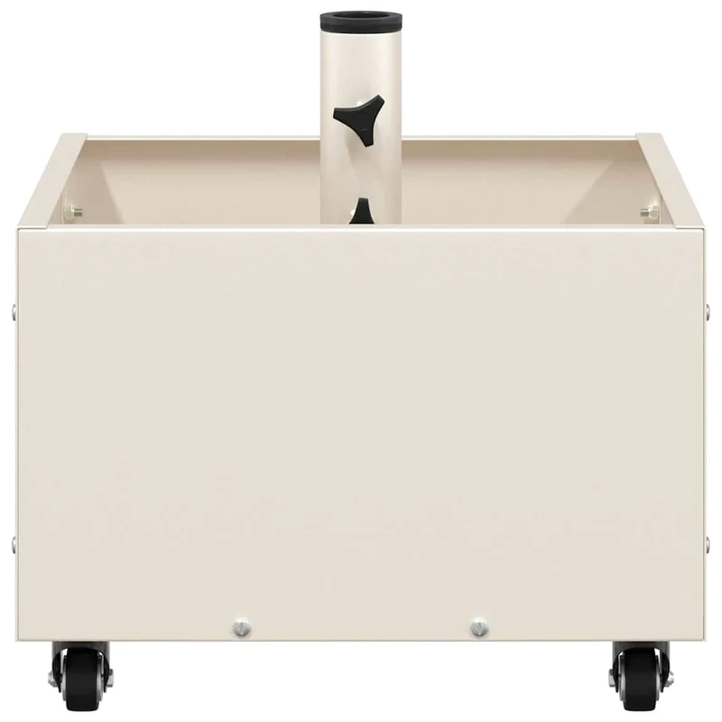 Base de parasol moderne roulable ajustable 45 x 45 x 45 cm en acier blanc 02_0058946