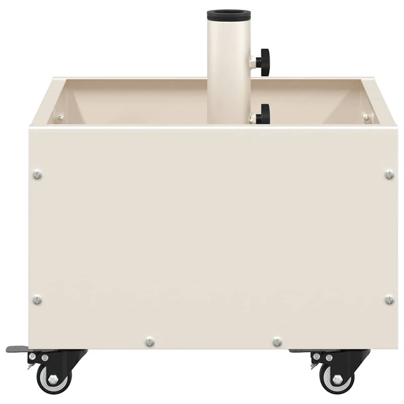 Base de parasol moderne roulable ajustable 45 x 45 x 45 cm en acier blanc 02_0058946
