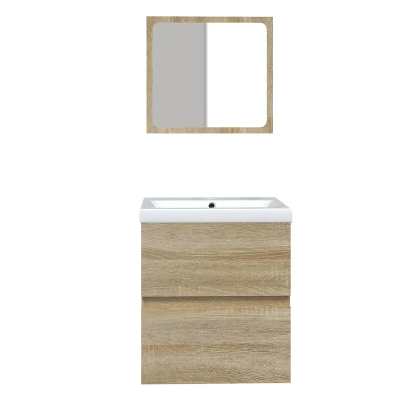 Armoire lavabo de salle de bain 41 x 38,5 x 45 cm bassin et miroir chêne sonoma 02_0006642