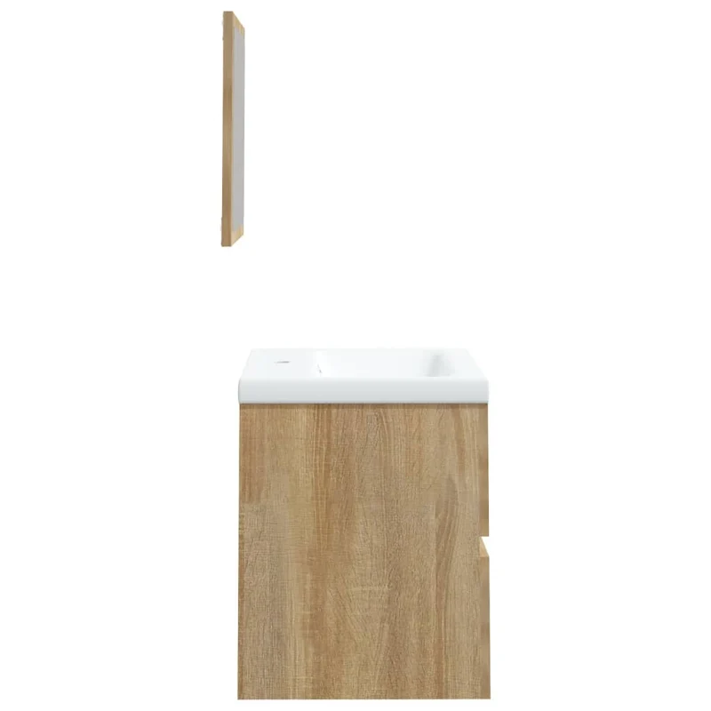 Armoire lavabo de salle de bain 41 x 38,5 x 45 cm bassin et miroir chêne sonoma 02_0006642