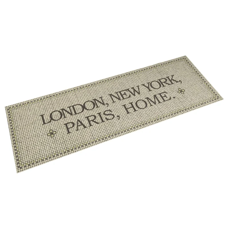 Tapis de cuisine lavable style moderne moelleux 60 x 180 cm en velours gris 02_0056474
