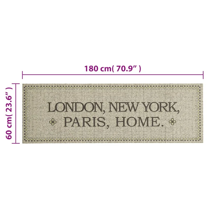 Tapis de cuisine lavable style moderne moelleux 60 x 180 cm en velours gris 02_0056474
