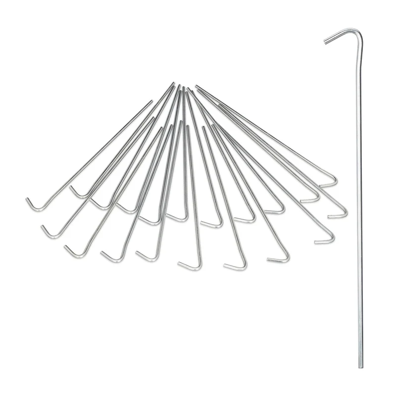 Lot de 20 piquets de tente en acier pour camping et jardin ancrage solide résistant au vent 22 x 2,5 x 0,3 cm en acier noir 13_0003971
