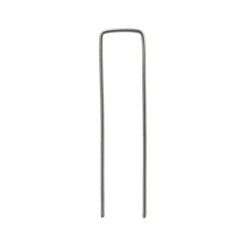 Lot de 25 piquets de fixation jardin ancrage polyvalent 15 x 3,5 cm en acier galvanisé gris 13_0003854