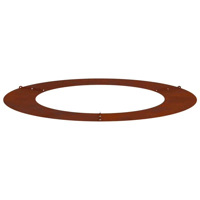 Lot de 5 anneaux d'arbre plats moderne extérieur 90 x 90 cm protection style chic en acier patiné marron 02_0052340