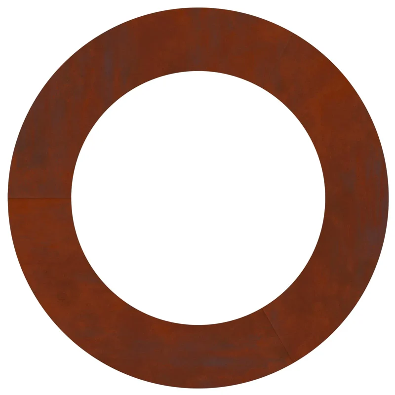 Lot de 5 anneaux d'arbre plats moderne extérieur 90 x 90 cm protection style chic en acier patiné marron 02_0052340