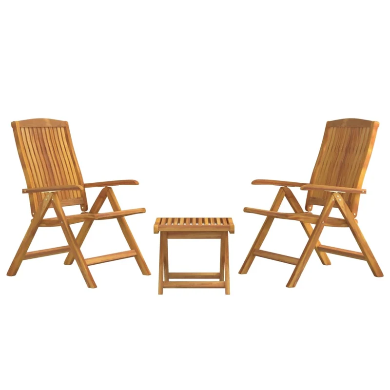 Salon de jardin meuble d'extérieur ensemble de mobilier 3 pièces bois de teck solide 02_0016044
