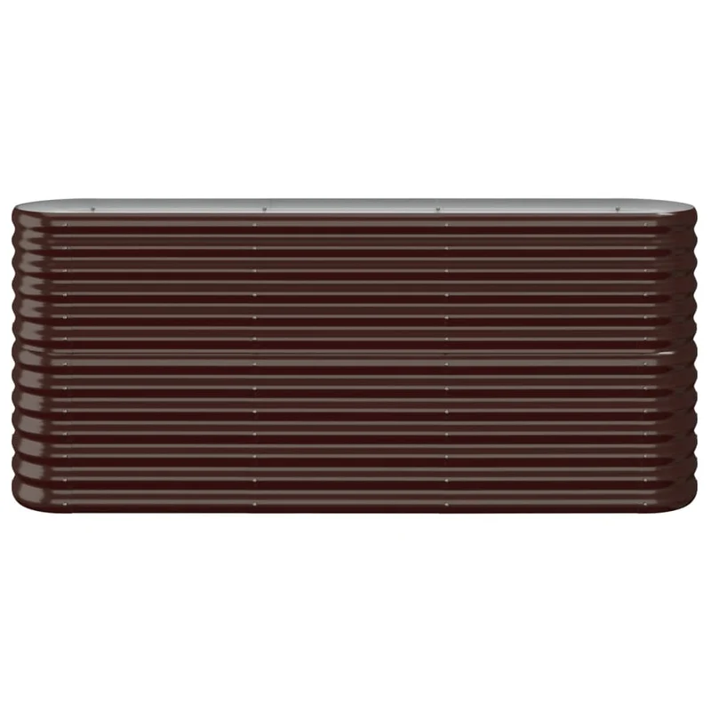 Jardinière bac lit surélevé plantes fleurs terrasse jardin de jardin acier enduit de poudre marron 02_0039501