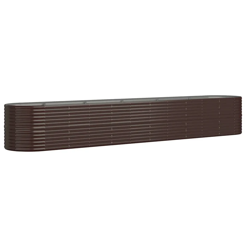 Jardinière bac lit surélevé plantes fleurs terrasse jardin de jardin acier enduit de poudre marron 02_0039548