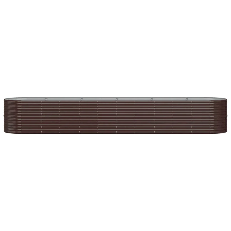 Jardinière bac lit surélevé plantes fleurs terrasse jardin de jardin acier enduit de poudre marron 02_0039548