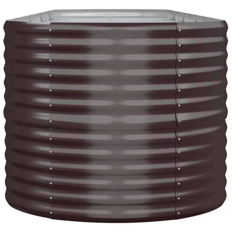 Jardinière bac lit surélevé plantes fleurs terrasse jardin de jardin acier enduit de poudre marron 02_0039548