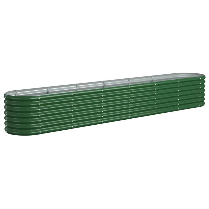 Jardinière bac lit surélevé plantes fleurs terrasse jardin de jardin acier enduit de poudre 260 x 40 x 36 cm vert 02_0039617