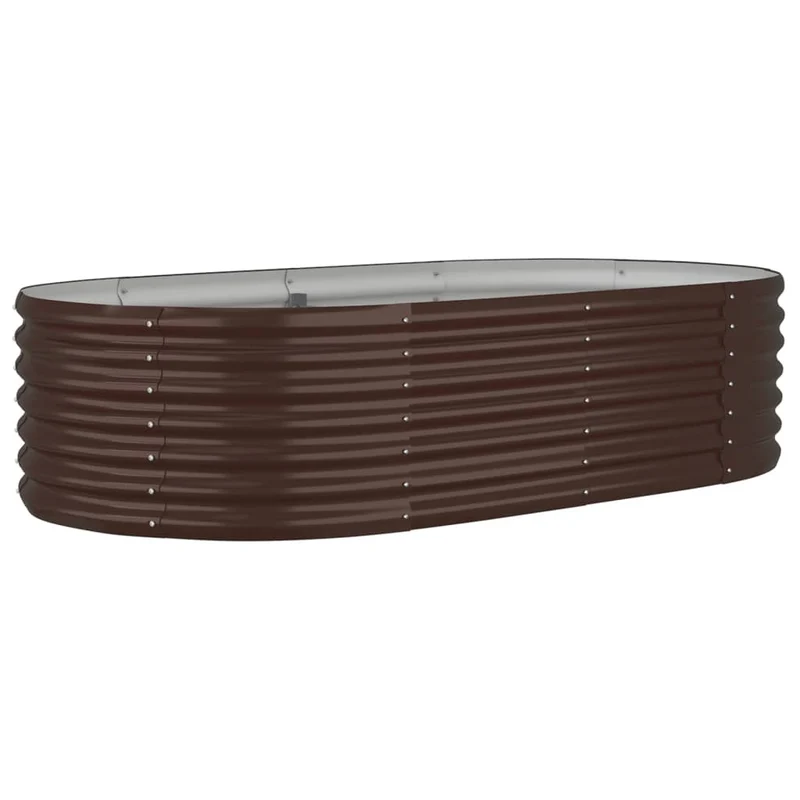 Jardinière bac lit surélevé plantes fleurs terrasse jardin de jardin acier enduit de poudre marron 02_0039560