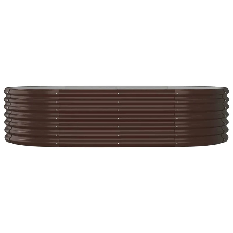 Jardinière bac lit surélevé plantes fleurs terrasse jardin de jardin acier enduit de poudre marron 02_0039560