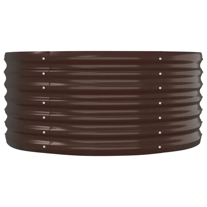 Jardinière bac lit surélevé plantes fleurs terrasse jardin de jardin acier enduit de poudre marron 02_0039560