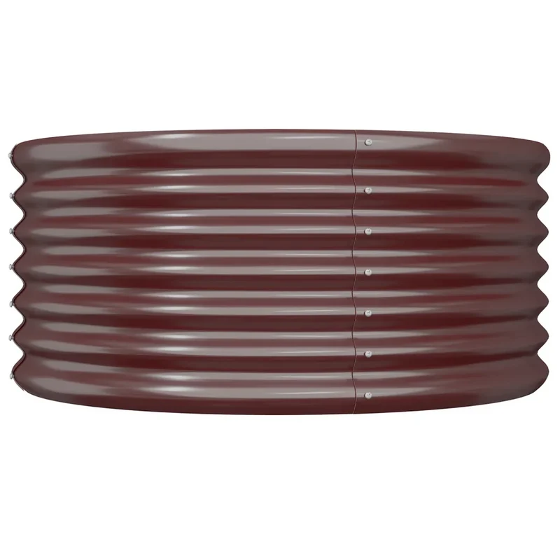 Lot de 2 jardinières de jardin ronde acier galvanisé grande profondeur 80 x 80 x 36 cm en acier marron 02_0046559
